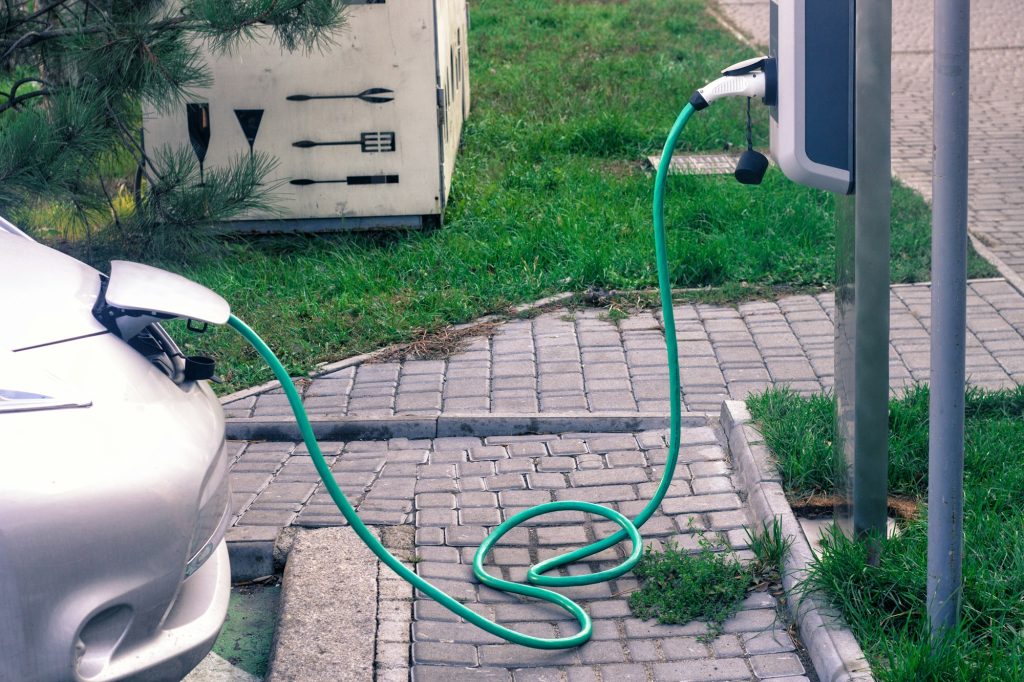 Charging of electic car on charging station